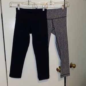Bundle of Lululemon leggings size 2 black and size 4 speckle print